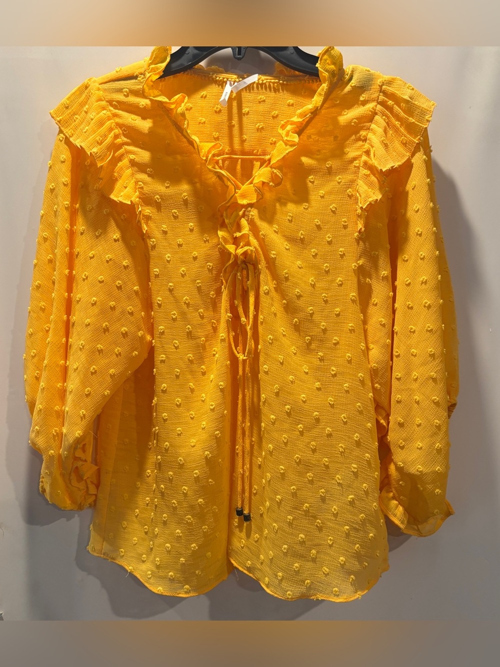 Anthropologie Haida Peasant Lightweight Yellow Top Balloon Sleeves Size XS